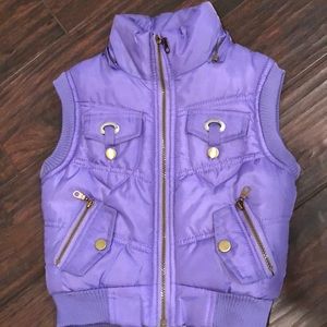 PURPLE PUFF VEST GIRLS SIZE 4